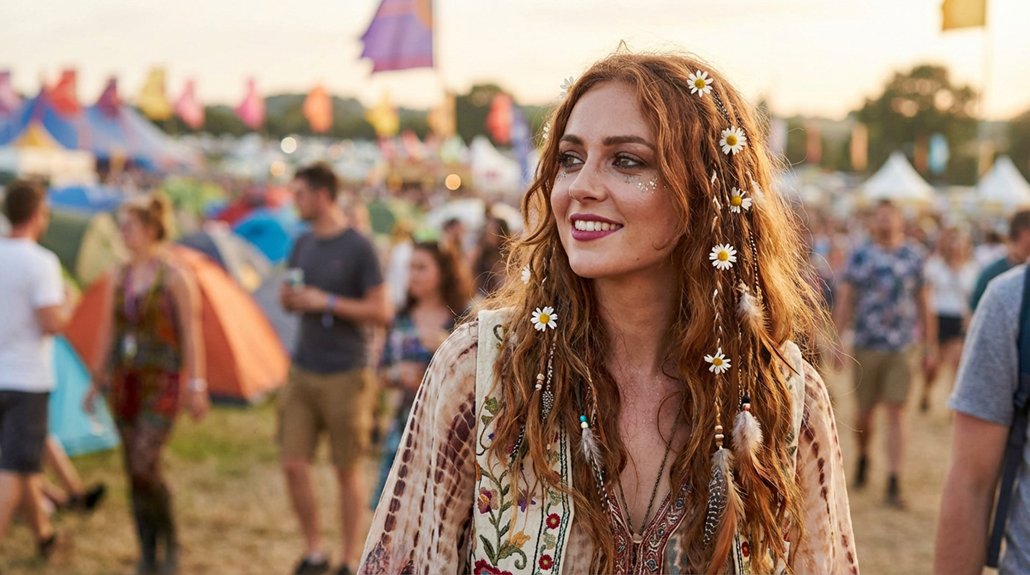 bohemian flower braids glow