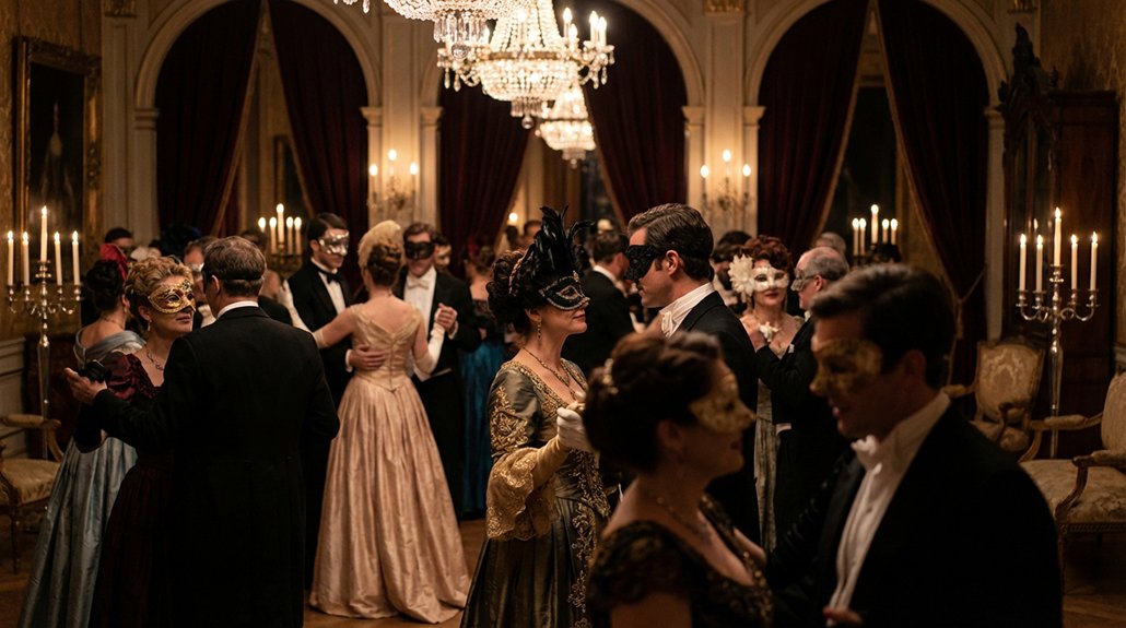 candlelit masked venetian revelry