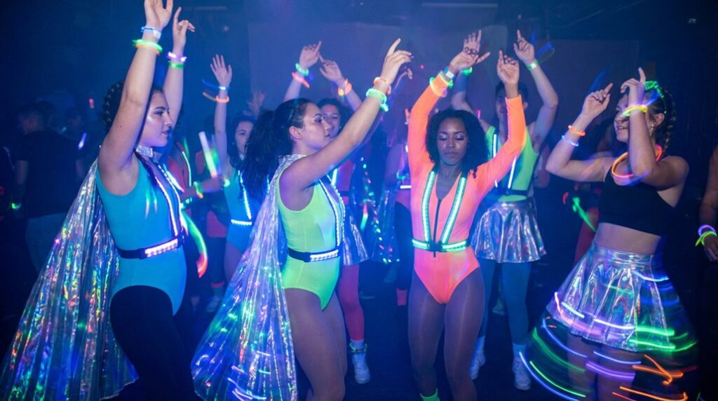 edm rave glow outfits