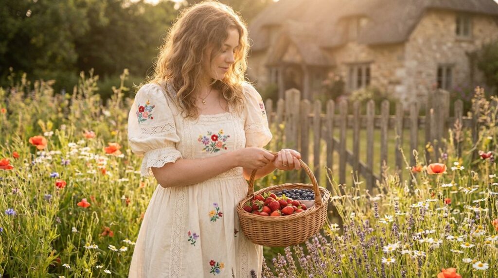 rustic romance cottagecore fashion