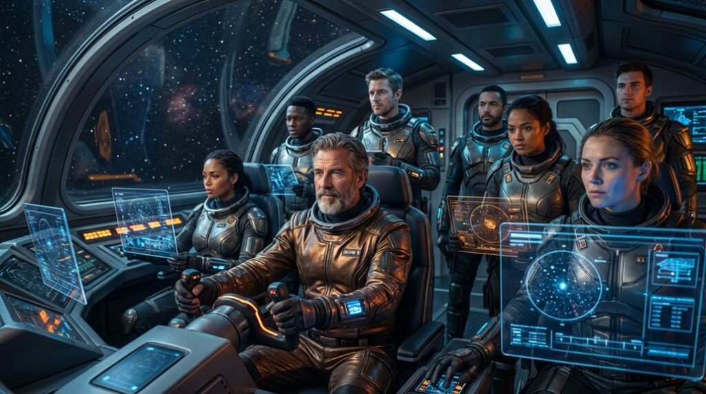 sci fi space captain adventure