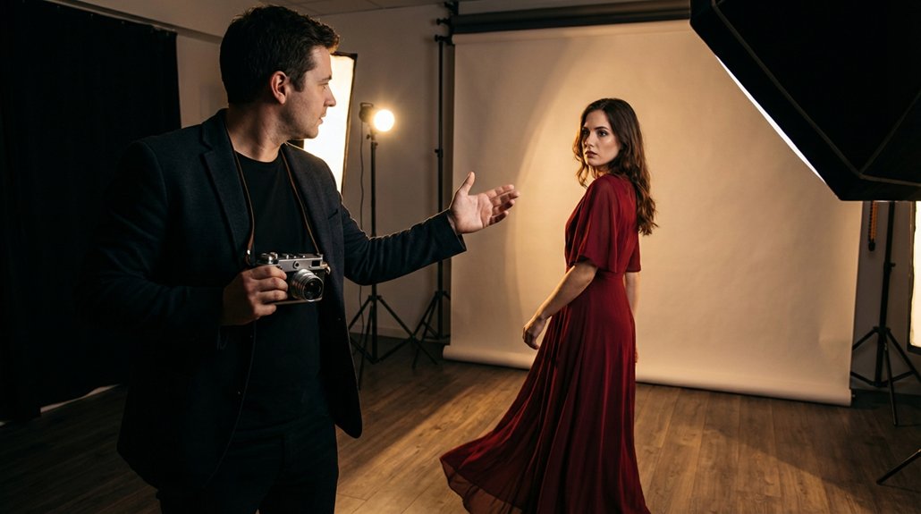 teasing silk leather poses