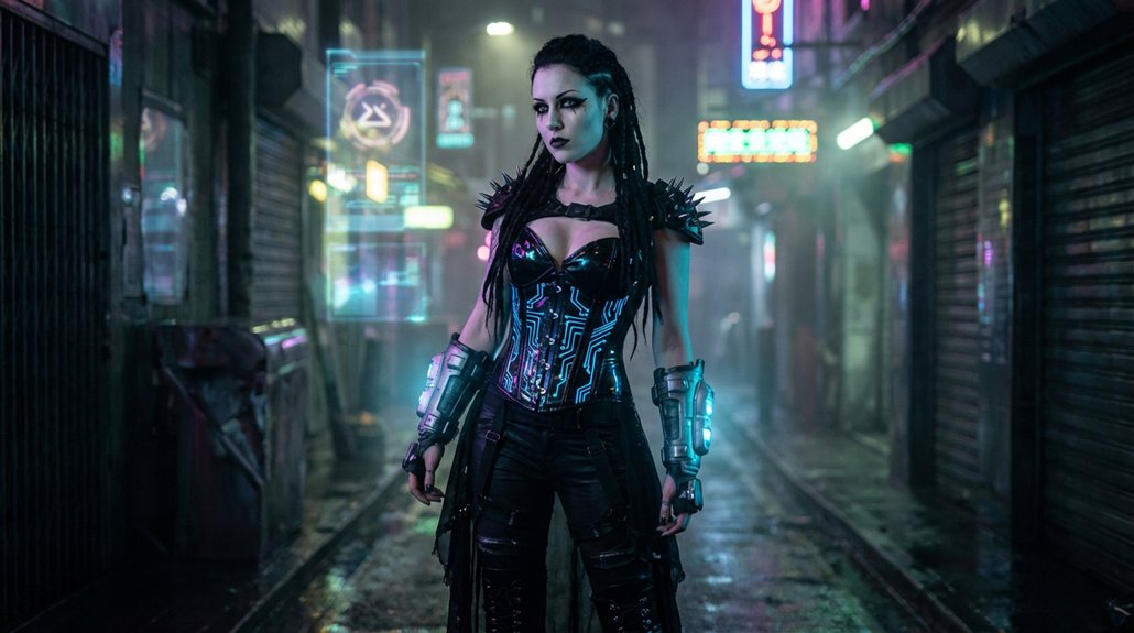 vibrant neon gothic fusion