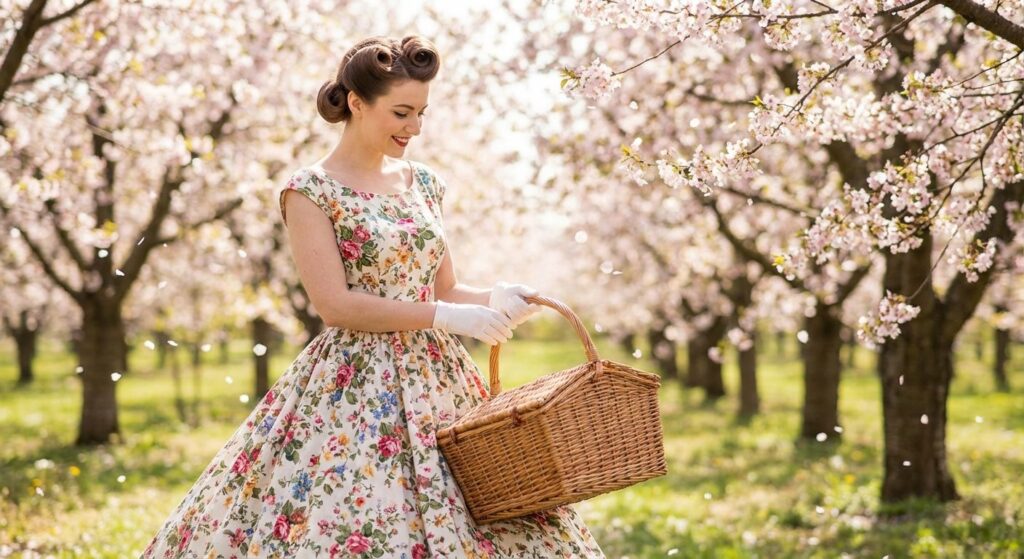 Spring Pin-Up Perfection: Cherry Blossoms, Picnic Dates & Playful Petticoats