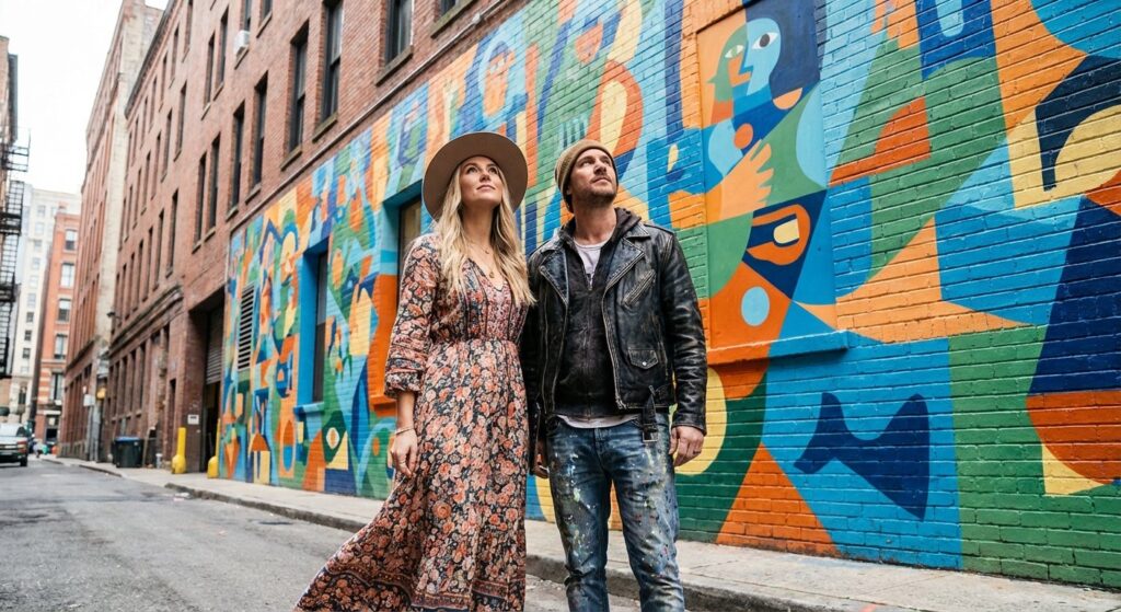 Spring Romance Among Murals: When Art Worlds Collide