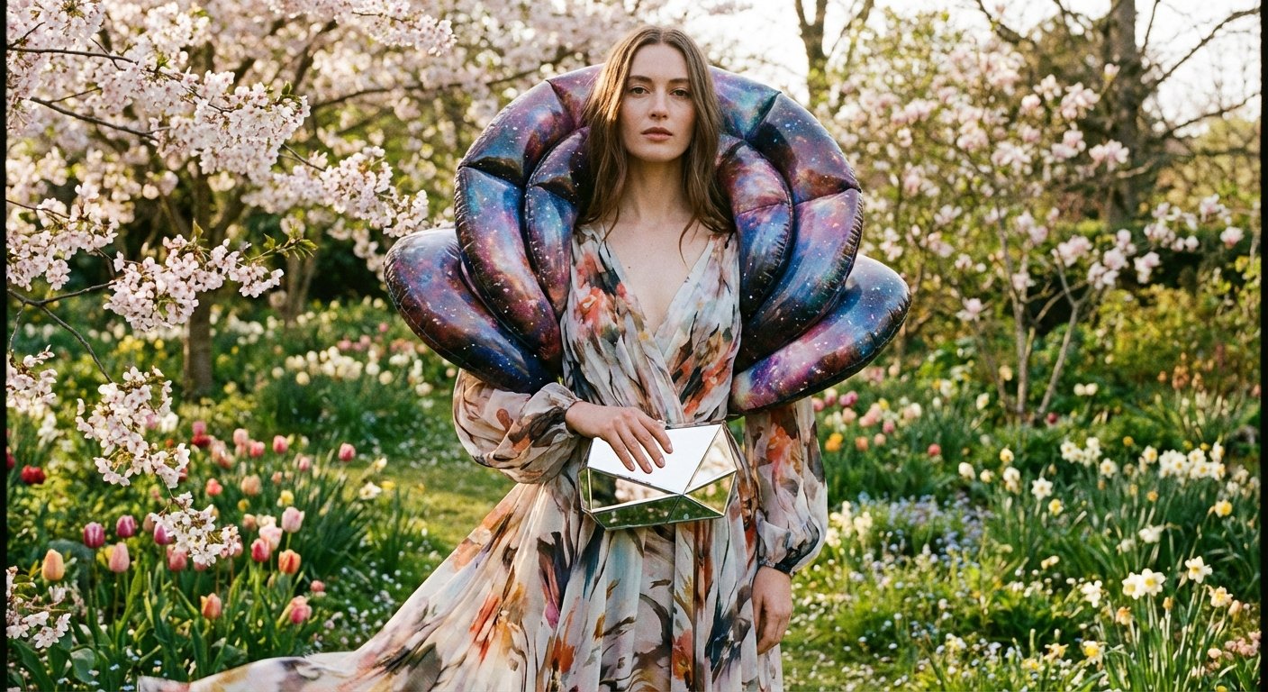 Galactic Blooms: Spring Into Style with Sci-Fi **Floral Print Dresses**!