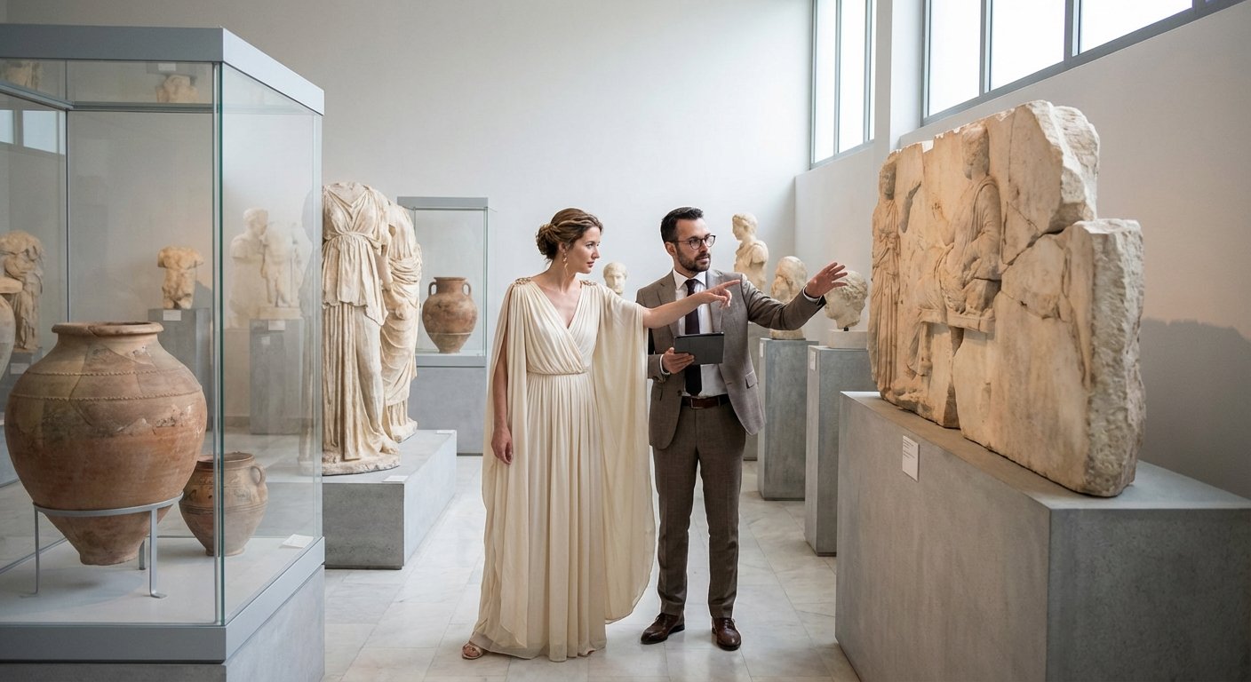 The Museum Curator & The Mythical Muse: An Ancient Spring Awakening (Grecian Gowns & Labyrinthine Love)