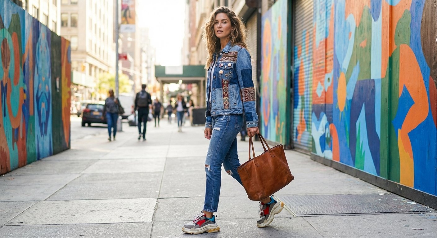 Street Art Meets High Fashion: Sculptor & Street Artist’s Denim Jacket Outfit Ideas for Spring