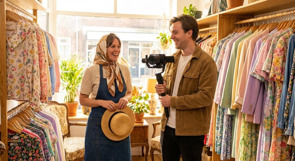 From Racks to Reels: A Spring Style Swap Romance Among Vintage Spring Outfits