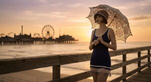 The Glitzy Guide to 1920s Vintage Summer Swimwear and Boardwalk Roleplay