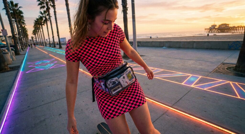 Glitch-Core Chic: 90s Streetwear Summer Fashion and Retro-Tech Roleplay Scenarios for the Ultimate Boardwalk Vibe